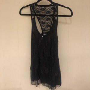 Wet Seal Black Sparkly Tank Top
